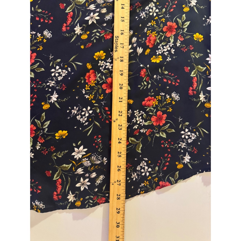 Papermoon‎ Floral Tank Top Womens 3X Navy Blue Sleeveless Split V-Neck PTX4160-F - Picture 4 of 9